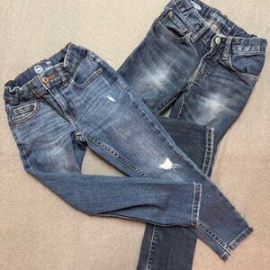 Lot of 2 Girls’ Blue Jeans – Distressed Style – Size 4 slim & 5 skinny